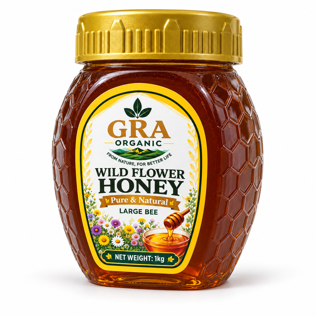 Wild Large Bee Honey — right angle — 1kg